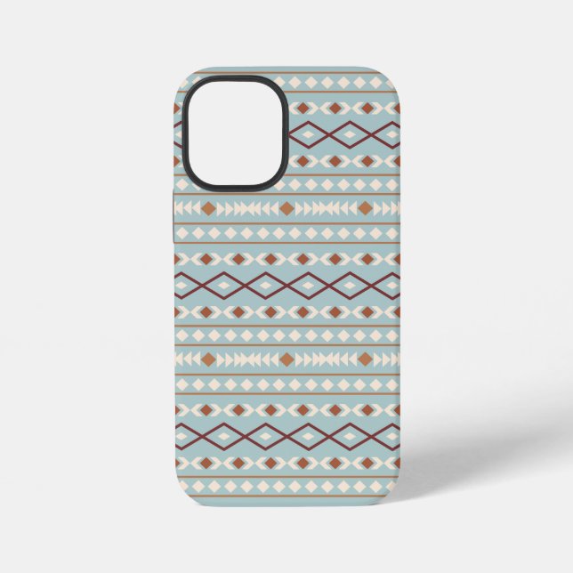 Aztec Shapes Pattern Rusts Cream Teal-Blue iPhone Case (Back)