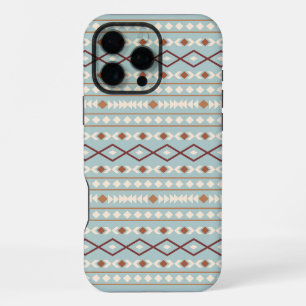 Aztec Shapes Pattern Rusts Cream Teal-Blue iPhone 16 Pro Max Case