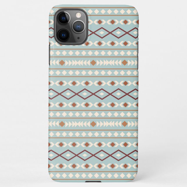 Aztec Shapes Pattern Rusts Cream Teal-Blue iPhone Case (Back)