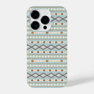 Aztec Shapes Pattern Rusts Cream Teal-Blue iPhone 14 Pro Case