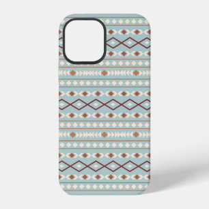 Aztec Shapes Pattern Rusts Cream Teal-Blue iPhone 12 Case