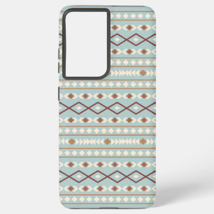 Aztec Shapes Pattern Rusts Cream Teal-Blue Samsung Galaxy Case