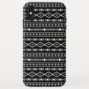 Aztec Shapes Pattern White Grey Black iPhone XS Max Case