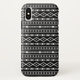 Aztec Shapes Pattern White Grey Black iPhone XS Case