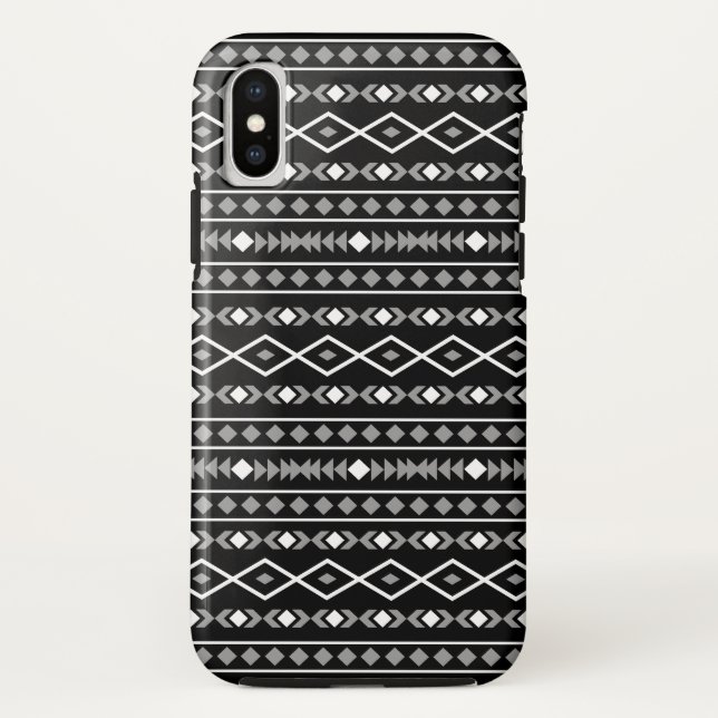 Aztec Shapes Pattern White Grey Black Case-Mate iPhone Case (Back)