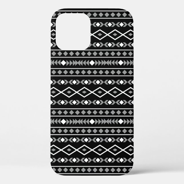 Aztec Shapes Pattern White Grey Black Case-Mate iPhone Case (Back)