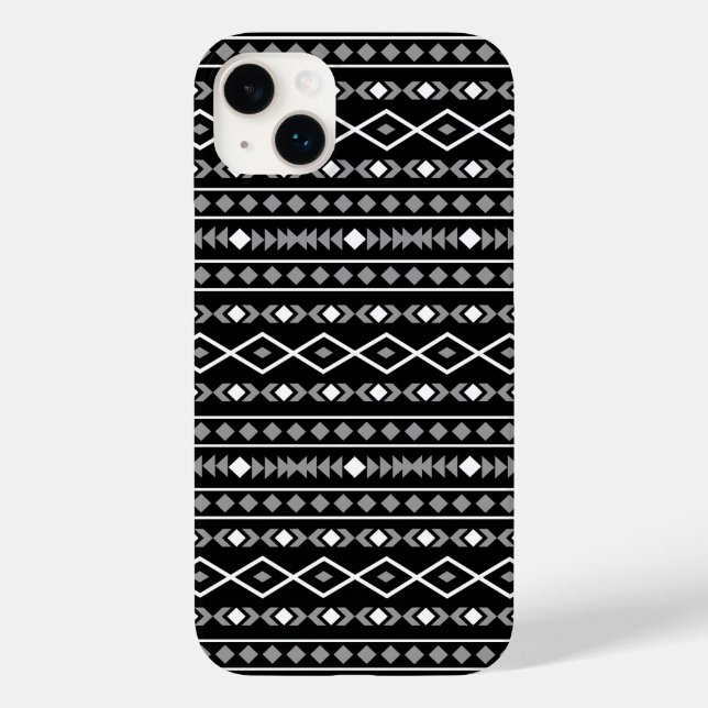 Aztec Shapes Pattern White Grey Black Case-Mate iPhone Case (Back)