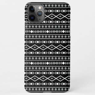 Aztec Shapes Pattern White Grey Black iPhone 11Pro Max Case