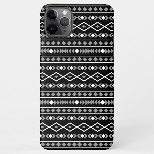Aztec Shapes Pattern White Grey Black iPhone Case (Back)