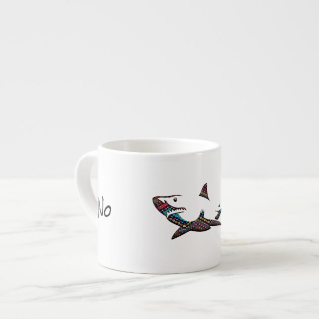Aztec Shark Espresso Cup (Front Left)