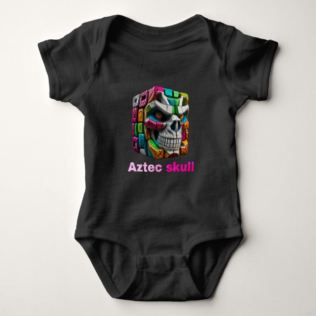Aztec skull baby bodysuit (Front)