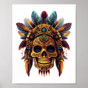 Aztec Skull Relic Poster
