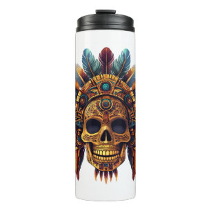 Aztec Skull Relic Thermal Tumbler