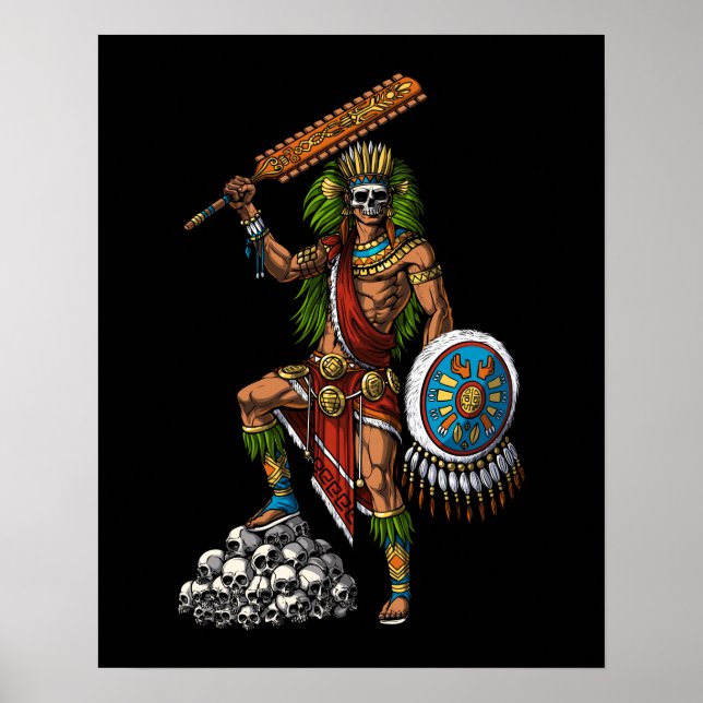 Aztec Skull Warrior Poster (Front)