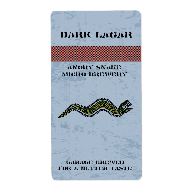 Aztec Snake Home Made Beer Labels (Front)