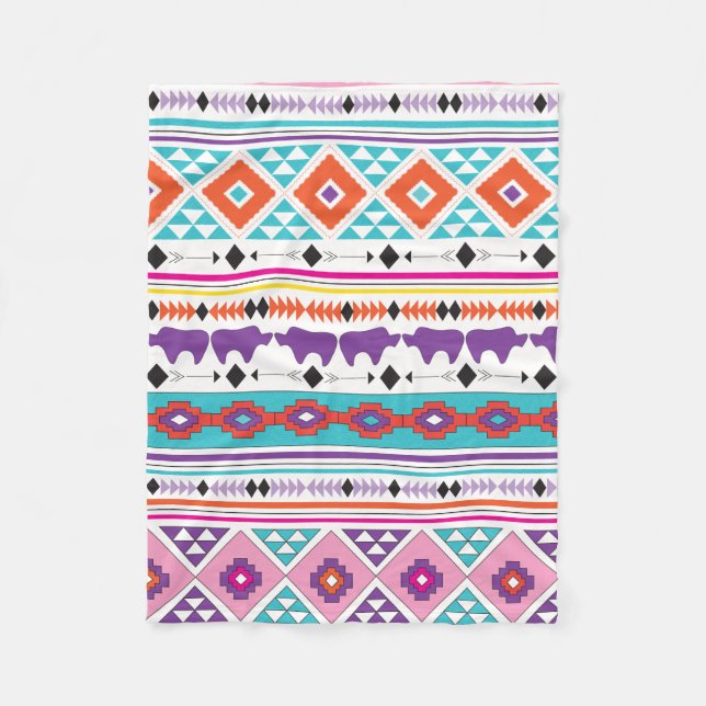 Aztec South West Pattern Fleece Blanket (Front)