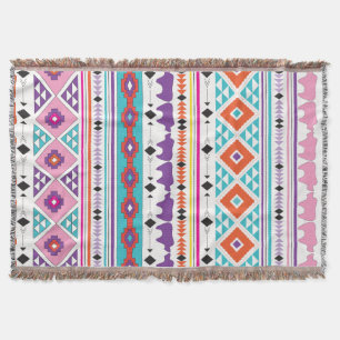 "Aztec South West Pattern" Throw Blanket