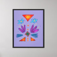 Aztec Spaceman Colourful Art Purple