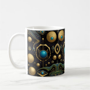 Aztec Stellar Symmetry: Cosmic Pattern Coffee Mug