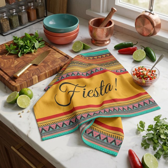 Aztec stripes "Fiesta"  Kitchen Towel (Creator Uploaded)