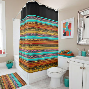 Aztec stripes  shower curtain