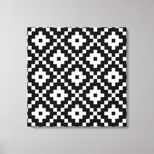 Aztec Style Block Print – Black and Cream