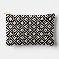Aztec Style Block Print Black+Cream Pattern