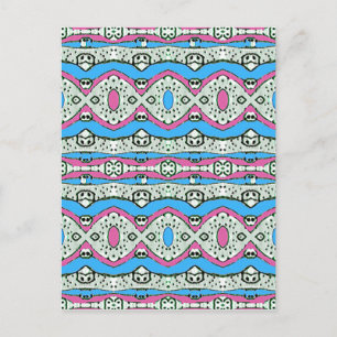Aztec Style Pattern in Pastel Colours Postcard