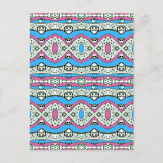 Aztec Style Pattern in Pastel Colours Postcard (Front)