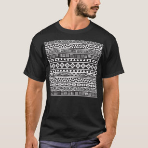 Aztec Style Pattern - Monochrome T-Shirt
