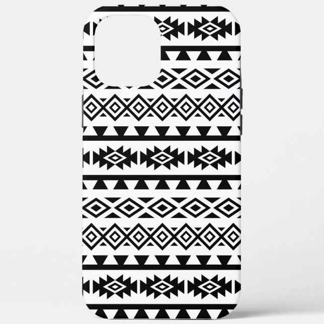 Aztec Stylized Big Pattern II Black on White Case-Mate iPhone Case (Back)