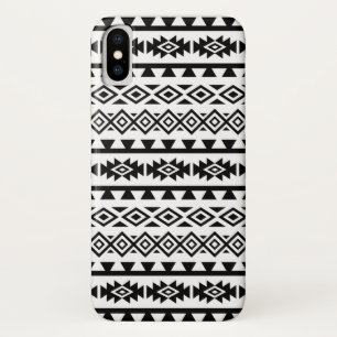 Aztec Stylized Big Pattern II Black on White Case-Mate iPhone Case