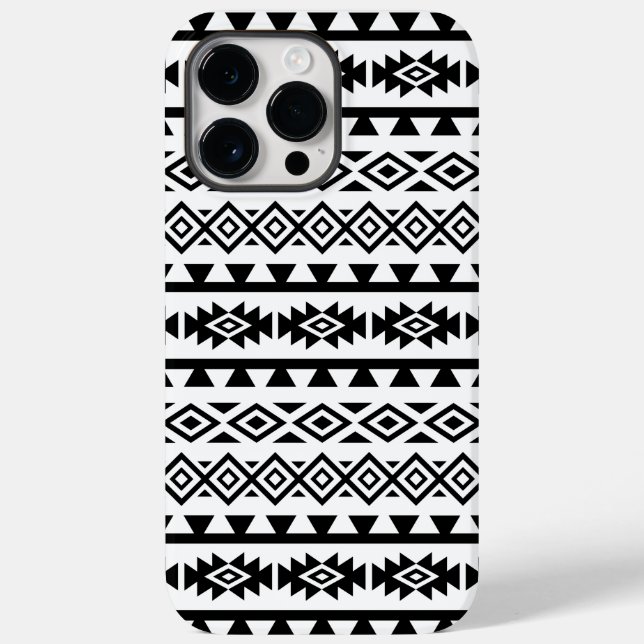 Aztec Stylized Big Pattern II Black on White Case-Mate iPhone Case (Back)
