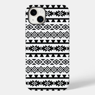 Aztec Stylized Big Pattern II Black on White Case-Mate iPhone 14 Plus Case