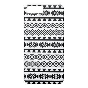 Aztec Stylized Big Pattern II Black on White Case-Mate iPhone Case