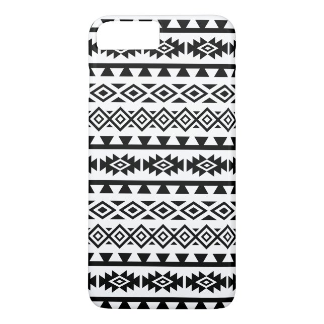Aztec Stylized Big Pattern II Black on White Case-Mate iPhone Case (Back)