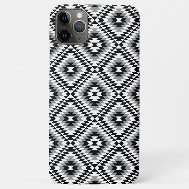 Aztec Stylized BW+Grey Symbol Pattern Case-Mate iPhone Case (Back)