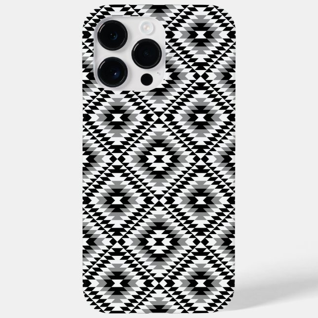 Aztec Stylized BW+Grey Symbol Pattern Case-Mate iPhone Case (Back)
