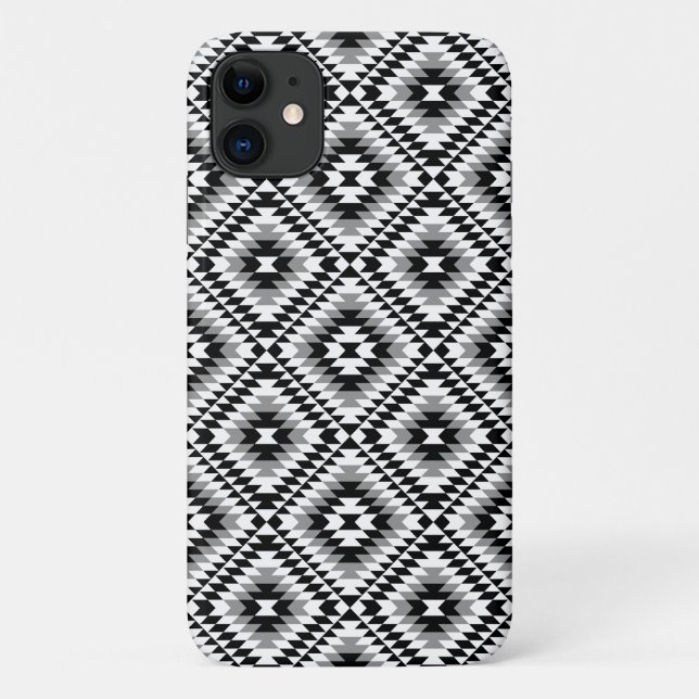 Aztec Stylized BW+Grey Symbol Pattern Case-Mate iPhone Case (Back)