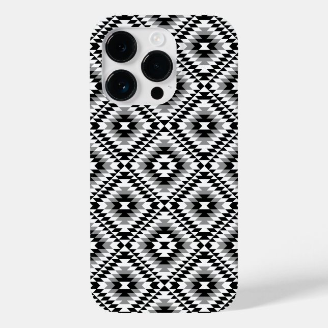 Aztec Stylized BW+Grey Symbol Pattern Case-Mate iPhone Case (Back)
