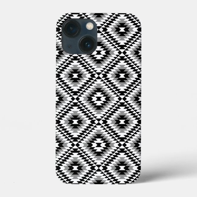 Aztec Stylized BW+Grey Symbol Pattern Case-Mate iPhone Case (Back)