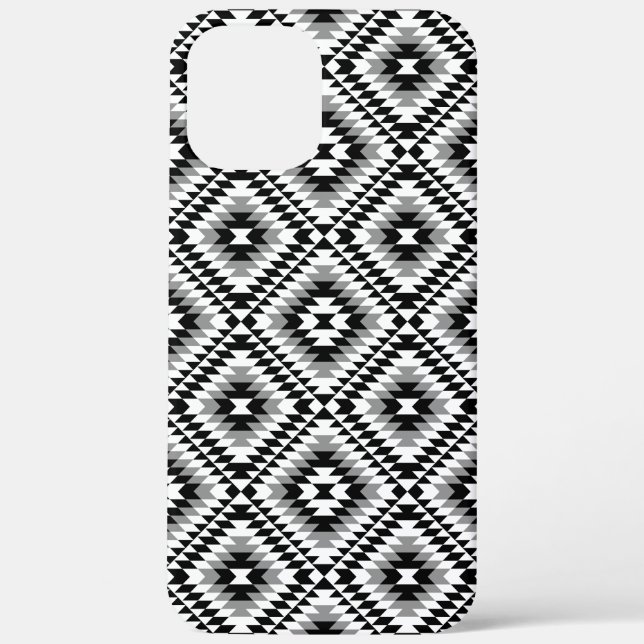 Aztec Stylized BW+Grey Symbol Pattern Case-Mate iPhone Case (Back)