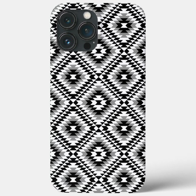 Aztec Stylized BW+Grey Symbol Pattern Case-Mate iPhone Case (Back)