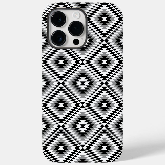 Aztec Stylized BW+Grey Symbol Pattern Case-Mate iPhone Case (Back)