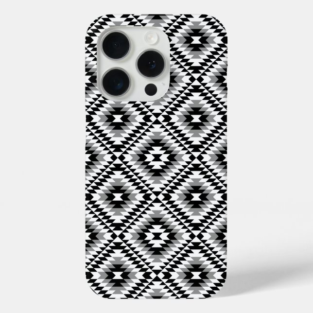 Aztec Stylized BW+Grey Symbol Pattern Case-Mate iPhone Case (Back)