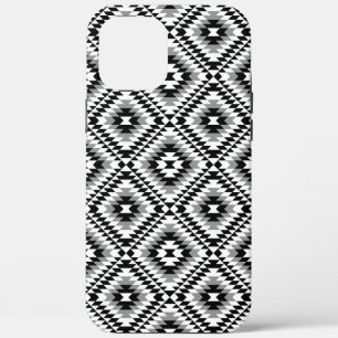 Aztec Stylized BW+Grey Symbol Pattern iPhone 12 Pro Max Case
