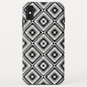Aztec Stylized BW+Grey Symbol Pattern iPhone XS Max Case