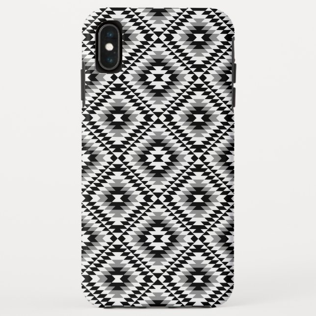 Aztec Stylized BW+Grey Symbol Pattern Case-Mate iPhone Case (Back)
