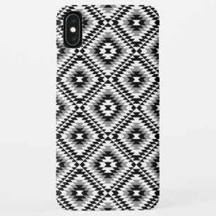Aztec Stylized BW+Grey Symbol Pattern iPhone XS Max Case