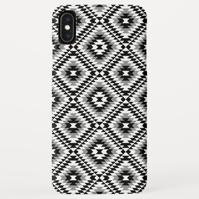 Aztec Stylized BW+Grey Symbol Pattern Case-Mate iPhone Case (Back)